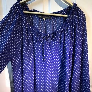 Rose & Olive blue & white blouse